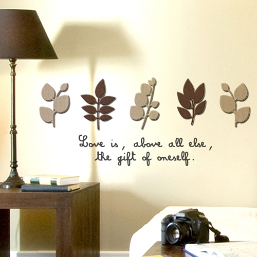 [우드스티커] 작은잎 (컬러완제품)