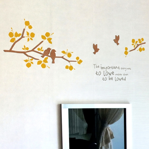 [우드스티커] 새와나무가지 (컬러완제품)