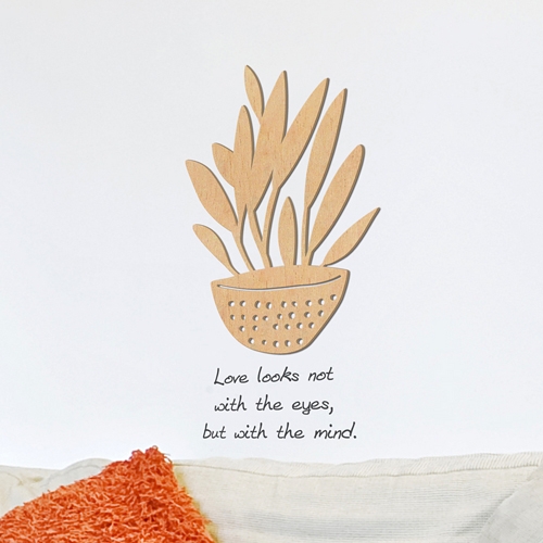 [우드스티커] 잎화분 (반제품) / 반제품(우드)+그레이(시트)