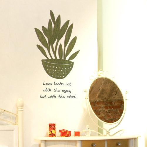 [우드스티커] 잎화분 (컬러완제품)