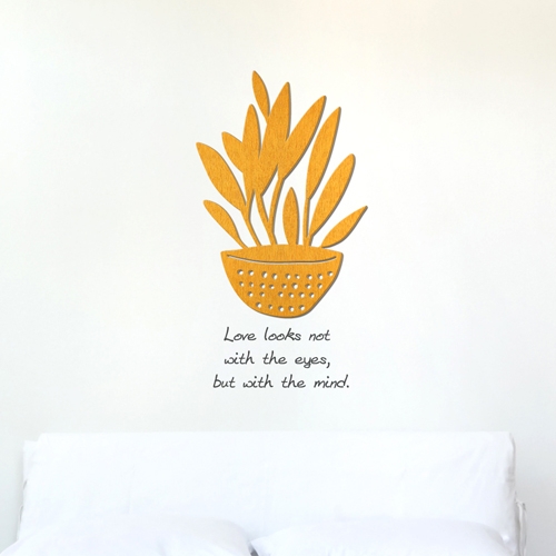 [우드스티커] 잎화분 (컬러완제품)