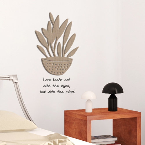 [우드스티커] 잎화분 (컬러완제품)