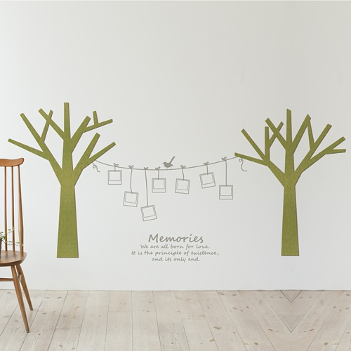 [우드스티커] 작은나무 (컬러완제품)