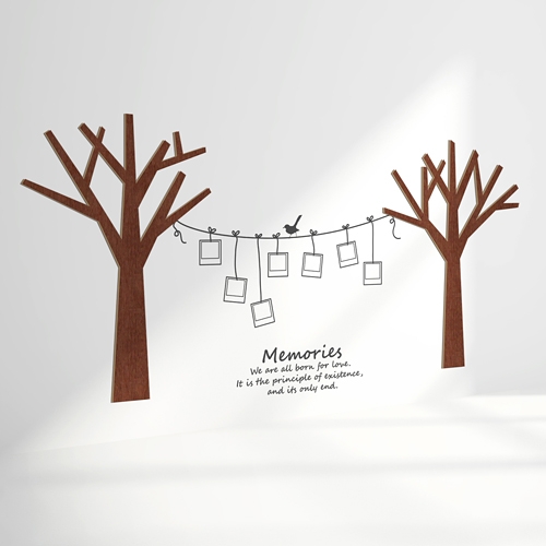 [우드스티커] 작은나무 (컬러완제품)