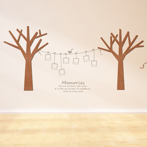 [우드스티커] 작은나무 (컬러완제품)