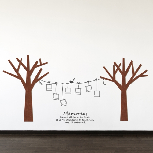 [우드스티커] 작은나무 (컬러완제품)