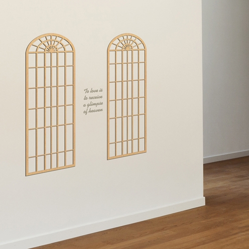 [우드스티커] 엔틱창문 (반제품) / 반제품(우드)+라이트그레이(시트)