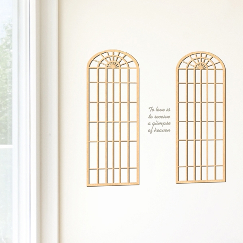 [우드스티커] 엔틱창문 (반제품) / 반제품(우드)+라이트그레이(시트)