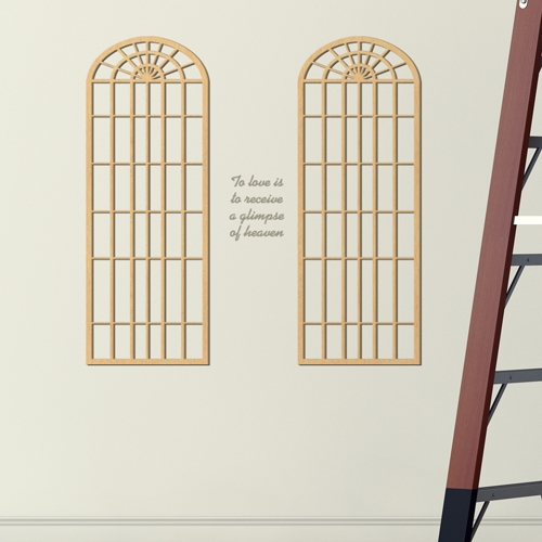 [우드스티커] 엔틱창문 (반제품) / 반제품(우드)+라이트그레이(시트)