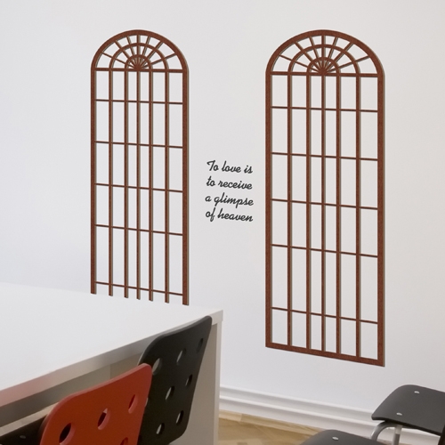 [우드스티커] 엔틱창문 (컬러완제품)