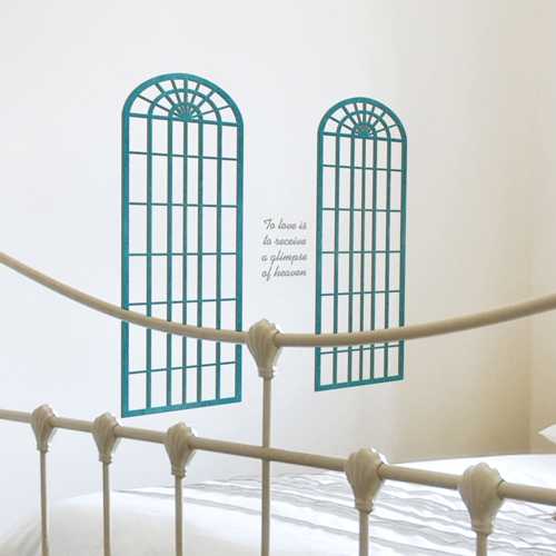 [우드스티커] 엔틱창문 (컬러완제품)