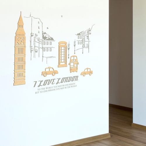 [우드스티커] 런던여행 (반제품) / 반제품(우드)+라이트그레이(시트)