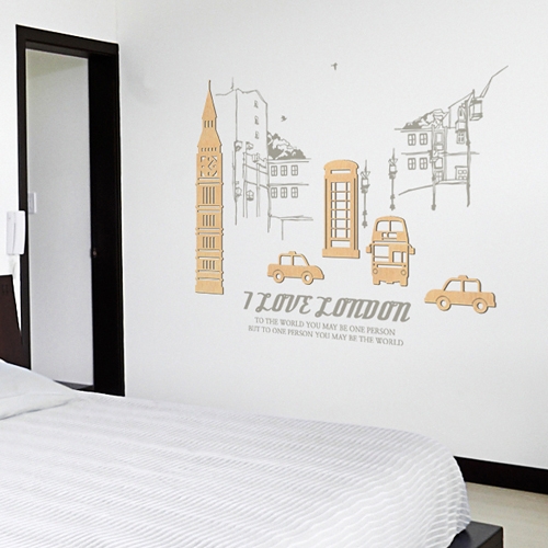 [우드스티커] 런던여행 (반제품) / 반제품(우드)+라이트그레이(시트)