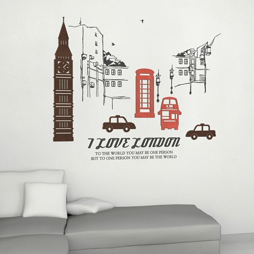 [우드스티커] 런던여행 (컬러완제품)