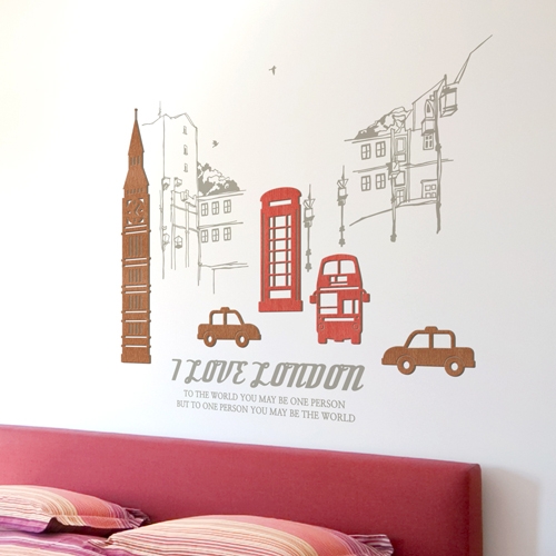 [우드스티커] 런던여행 (컬러완제품)