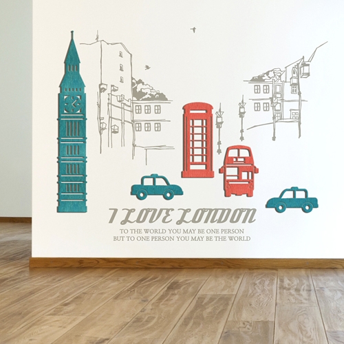 [우드스티커] 런던여행 (컬러완제품)