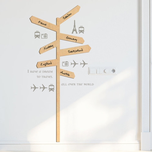 [우드스티커] 표지판 (반제품)/ 반제품(우드)+라이트그레이(글자)