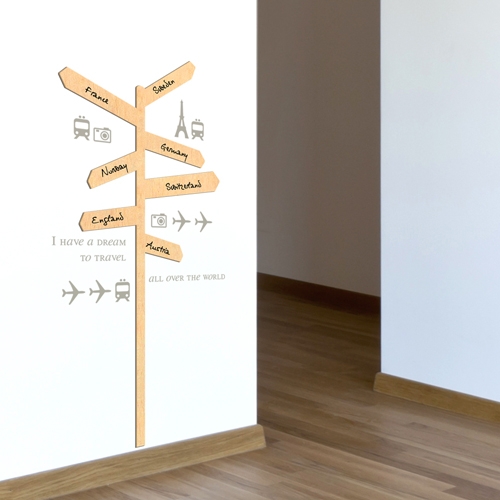 [우드스티커] 표지판 (반제품)/ 반제품(우드)+라이트그레이(글자)