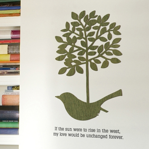 [우드스티커] 새와나무장식 (컬러완제품)