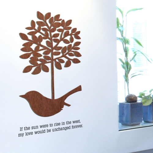 [우드스티커] 새와나무장식 (컬러완제품)