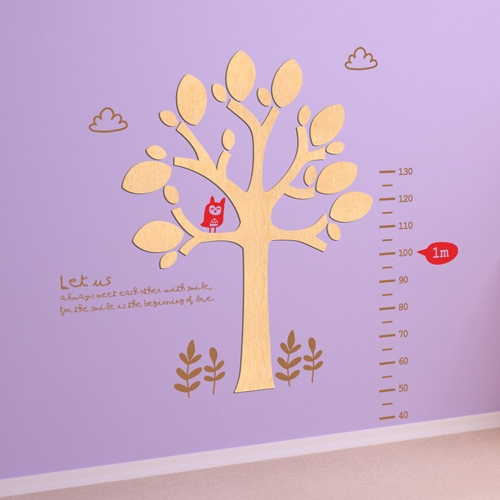 [우드스티커] 나무키재기 (반제품)/ 반제품(우드)+밀.브라운(글자)+레드