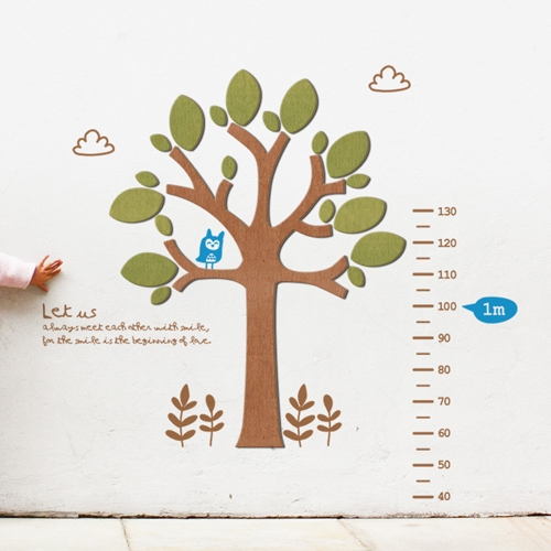 [우드스티커] 나무키재기 (컬러완제품)