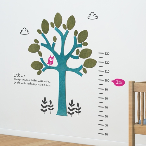 [우드스티커] 나무키재기 (컬러완제품)