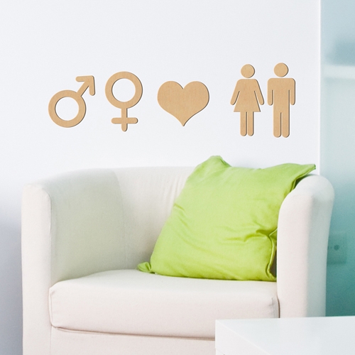 [우드스티커] 남녀아이콘 (반제품)/ 반제품(우드)