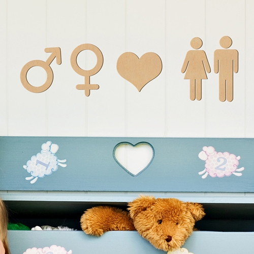 [우드스티커] 남녀아이콘 (반제품)/ 반제품(우드)