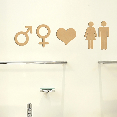 [우드스티커] 남녀아이콘 (반제품)/ 반제품(우드)