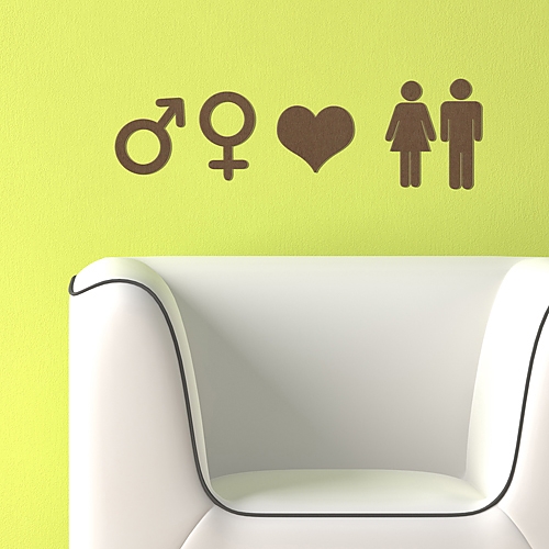 [우드스티커] 남녀아이콘 (컬러완제품)