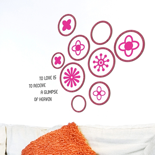 [우드스티커] 플라워라운드 (컬러완제품)