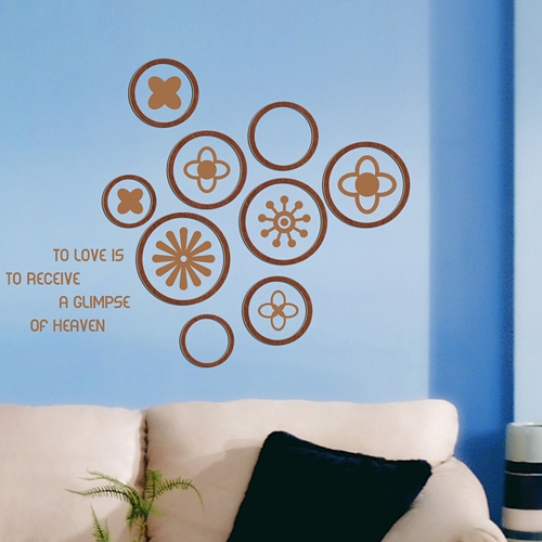 [우드스티커] 플라워라운드 (컬러완제품)