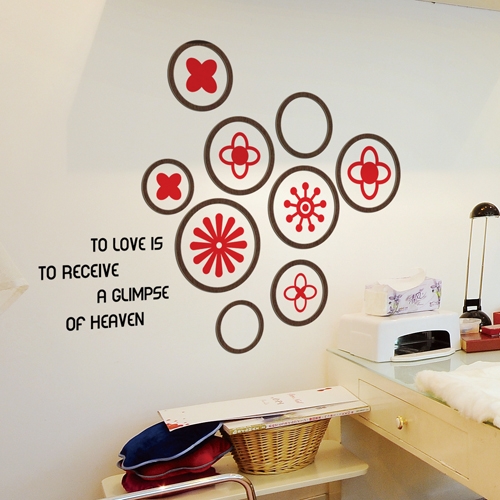 [우드스티커] 플라워라운드 (컬러완제품)