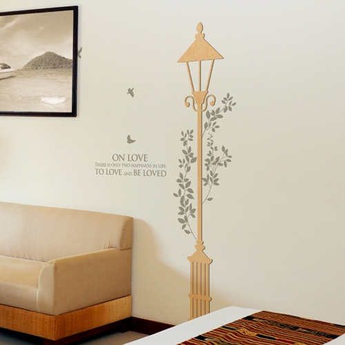 [우드스티커] 가로등 (반제품)/ 반제품(우드)+라.그레이(시트)