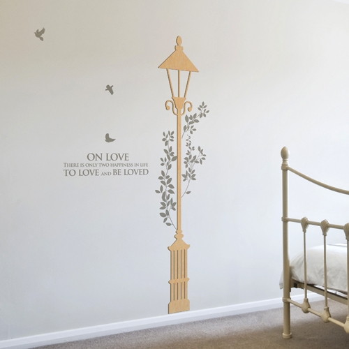 [우드스티커] 가로등 (반제품)/ 반제품(우드)+라.그레이(시트)