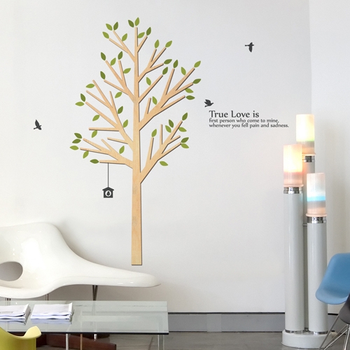 [우드스티커] 심플한가지나무 (반제품)/ 반제품(우드)+라.올+올리브+그레이