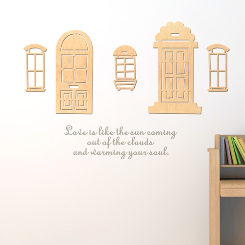 [우드스티커] 심플윈도우 (반제품)/ 반제품(우드)+라.그레이(시트)