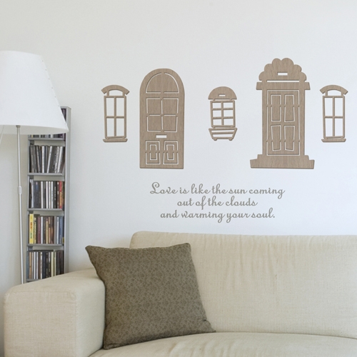 [우드스티커] 심플윈도우 (컬러완제품)