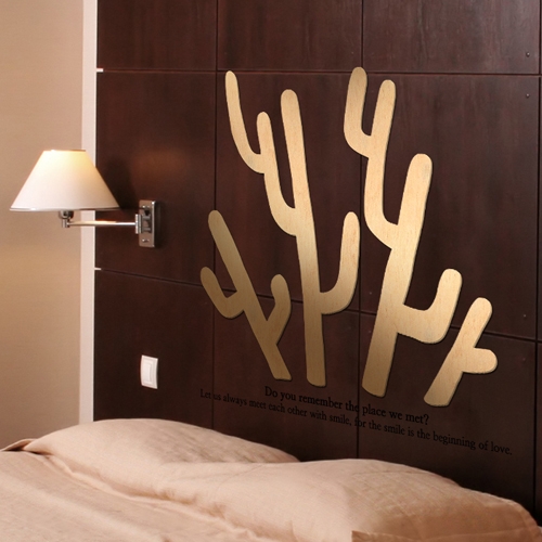 [우드스티커] 선인장 (반제품)/ 반제품(우드)+그레이(시트)