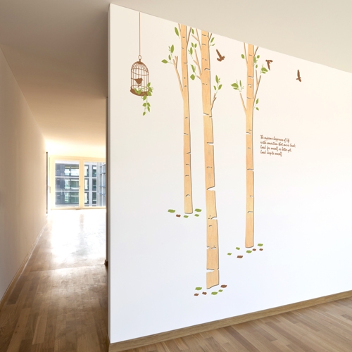 [우드스티커] 자작나무숲 (반제품)/ 반제품(우드)+라.올리브+밀.브라운(글자)