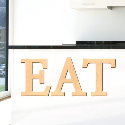 우드스티커- EAT (반제품) 레터링 글자 W465 월데코/ 반제품(우드)