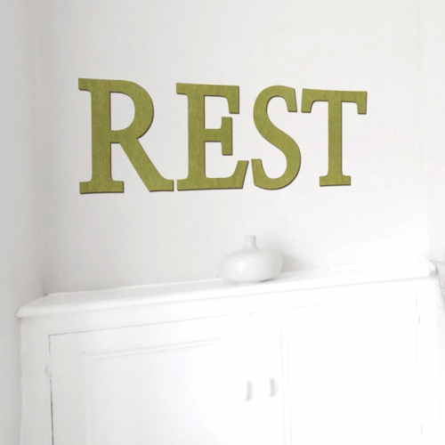 우드스티커- REST (컬러완제) 레터링글자 W468 입체