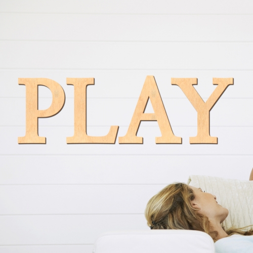 우드스티커- PLAY (반제품) 레터링 글자 W471 월데코/ 반제품(우드)