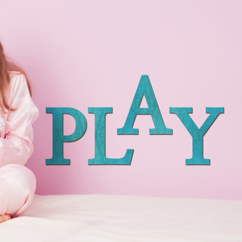 우드스티커- PLAY (컬러완제) 레터링 글자 W472 입체