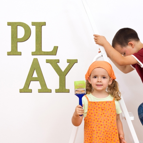 우드스티커- PLAY (컬러완제) 레터링 글자 W472 입체