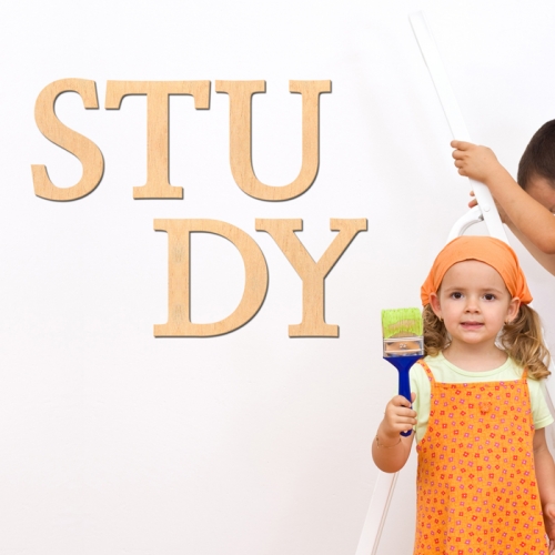 우드스티커- STUDY (반제품) 레터링 글자 W473 입체/ 반제품(우드)