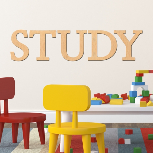 우드스티커- STUDY (반제품) 레터링 글자 W473 입체/ 반제품(우드)