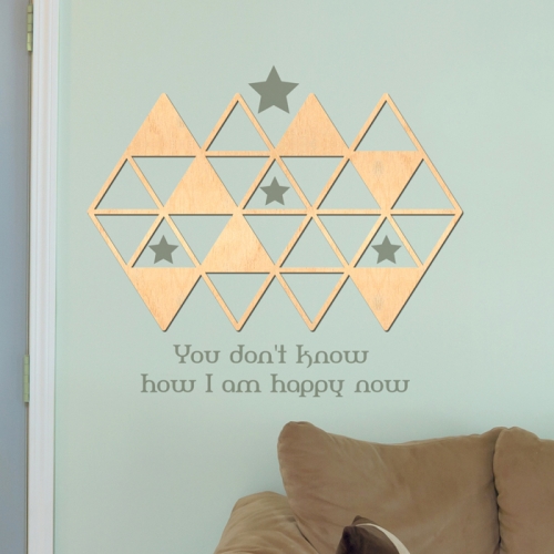 우드스티커- 트라이앵글 (반제품) W475 포인트월데코 / 반제품(우드)+라.그레이(시트)