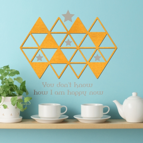 우드스티커- 트라이앵글 (컬러완제) W476 포인트 입체